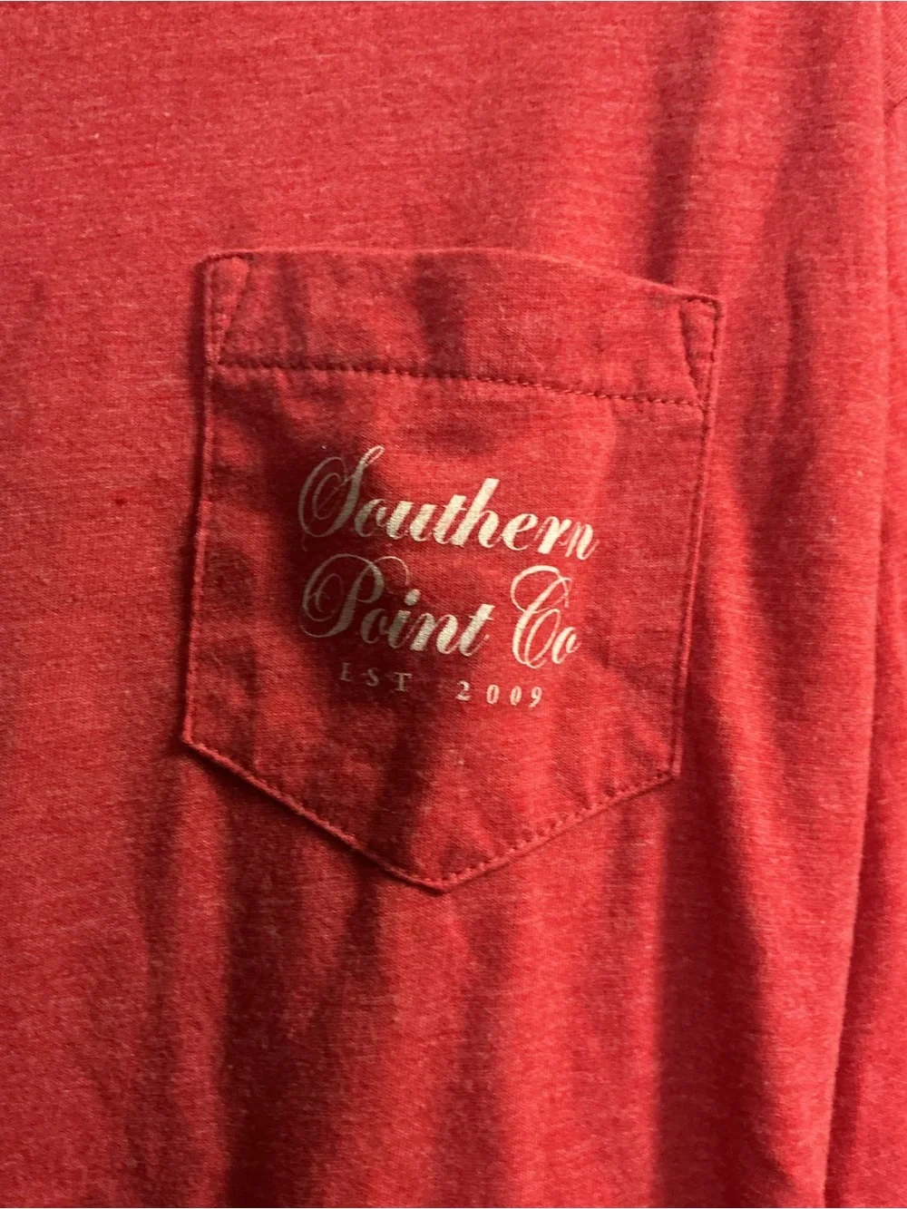 Southern Point Co Christmas Santa Dog Sleigh Long Sleeve Pocket Tee
